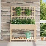 vidaXL Tuin Bloempot Beige 115 x 60.5 x 153 cm Massief vurenhout