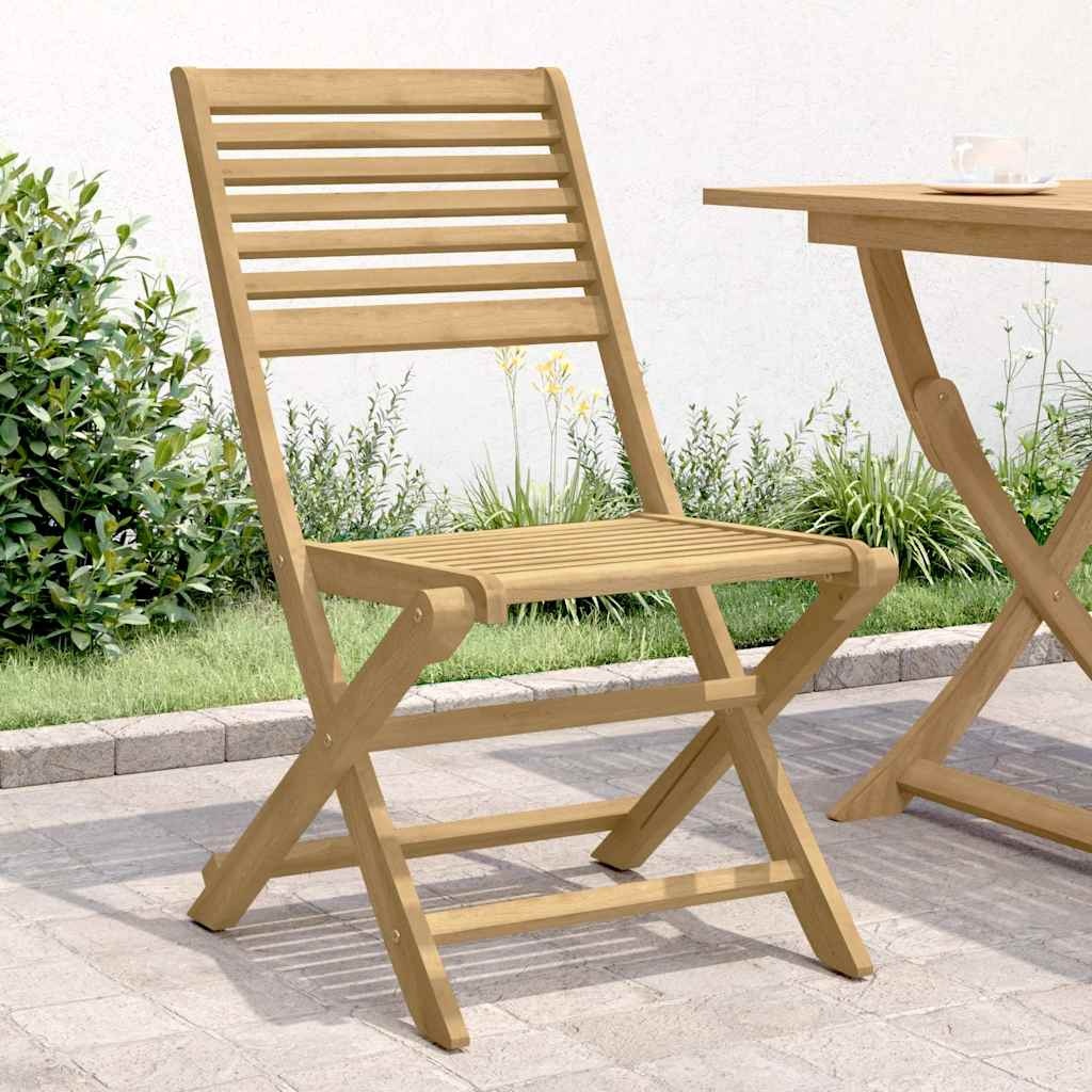 vidaXL Opklapbare stoelen, 2 stuks, 48,5 x 61,5 x 87 cm, massief acaciahout.