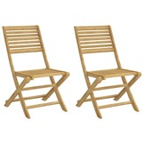 vidaXL Opklapbare stoelen, 2 stuks, 48,5 x 61,5 x 87 cm, massief acaciahout.