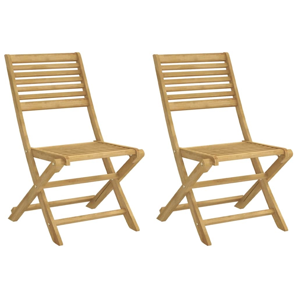 vidaXL Opklapbare stoelen, 2 stuks, 48,5 x 61,5 x 87 cm, massief acaciahout.