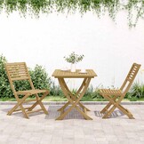 vidaXL Opklapbare stoelen, 2 stuks, 48,5 x 61,5 x 87 cm, massief acaciahout.