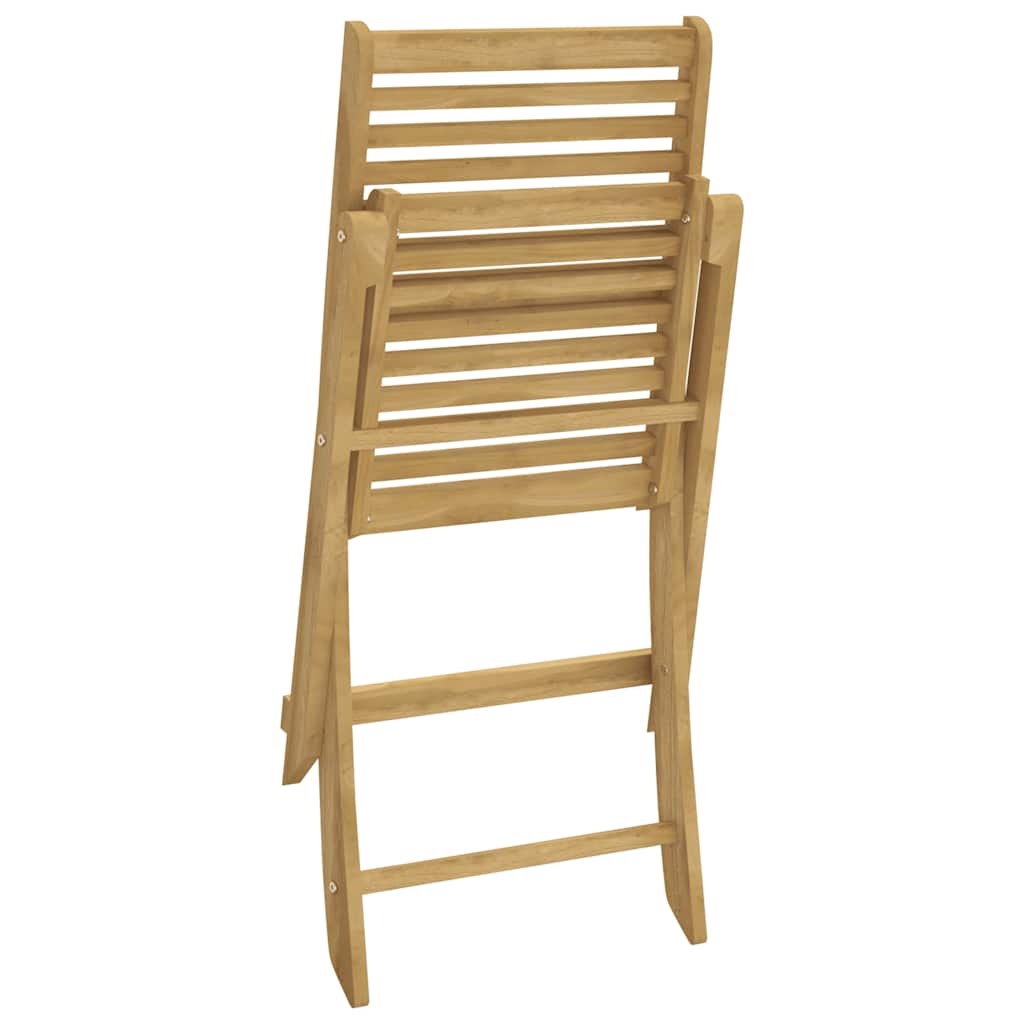 vidaXL Opklapbare stoelen, 2 stuks, 48,5 x 61,5 x 87 cm, massief acaciahout.