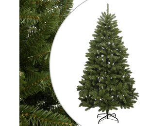 vidaXL Kunstkerstboom met scharnieren en standaard 210 cm groen