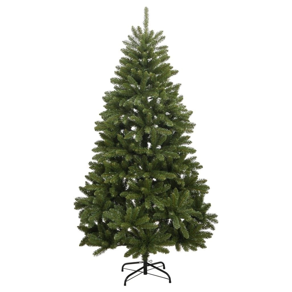 vidaXL Kunstkerstboom met scharnieren en standaard 210 cm groen