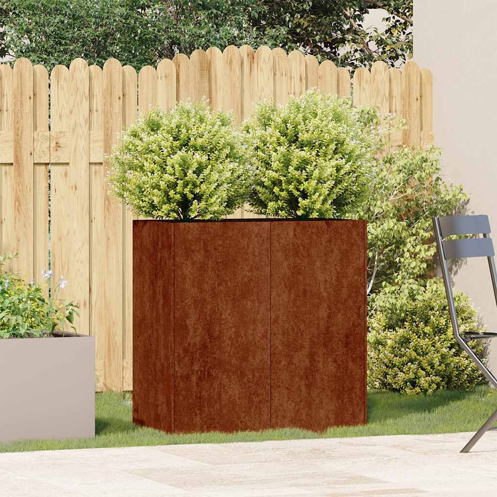 vidaXL Plantenbak roestig 80x40x80 cm weervast staal
