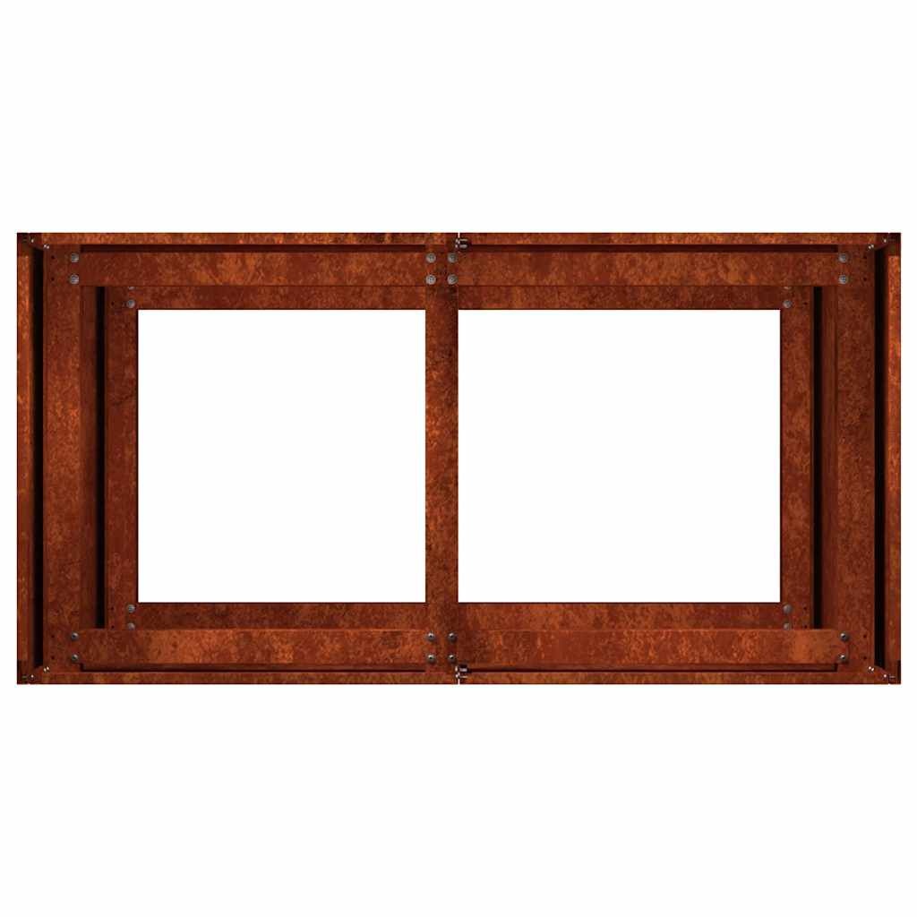 vidaXL Plantenbak roestig 80x40x80 cm weervast staal
