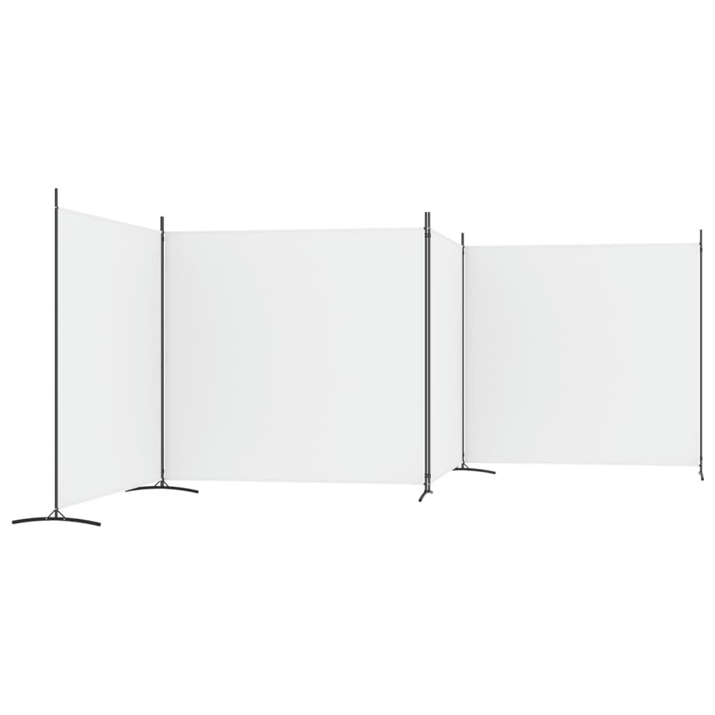 vidaXL Kamerscherm met 4 panelen 698x180 cm stof wit