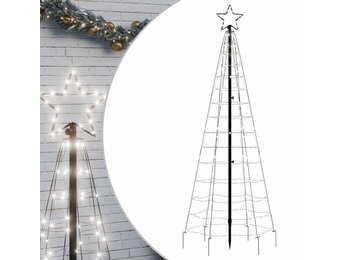 vidaXL LED-kerstboom met spikes 220 LED's koud wit 180 cm