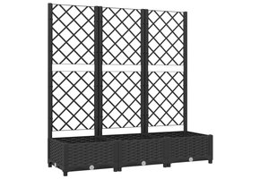 Zwarte Plantenbak met Latwerk 120x40x121,5 cm - 34% Korting
