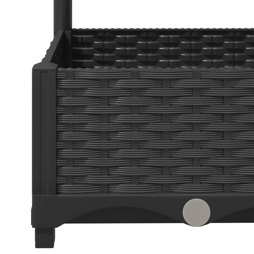 vidaXL Plantenbak met latwerk 120x40x121,5 cm polypropeen zwart
