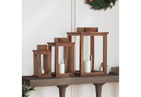 vidaXL Lantaarn Set 3 Stuks Mahoniehout Naturel (54% Korting)