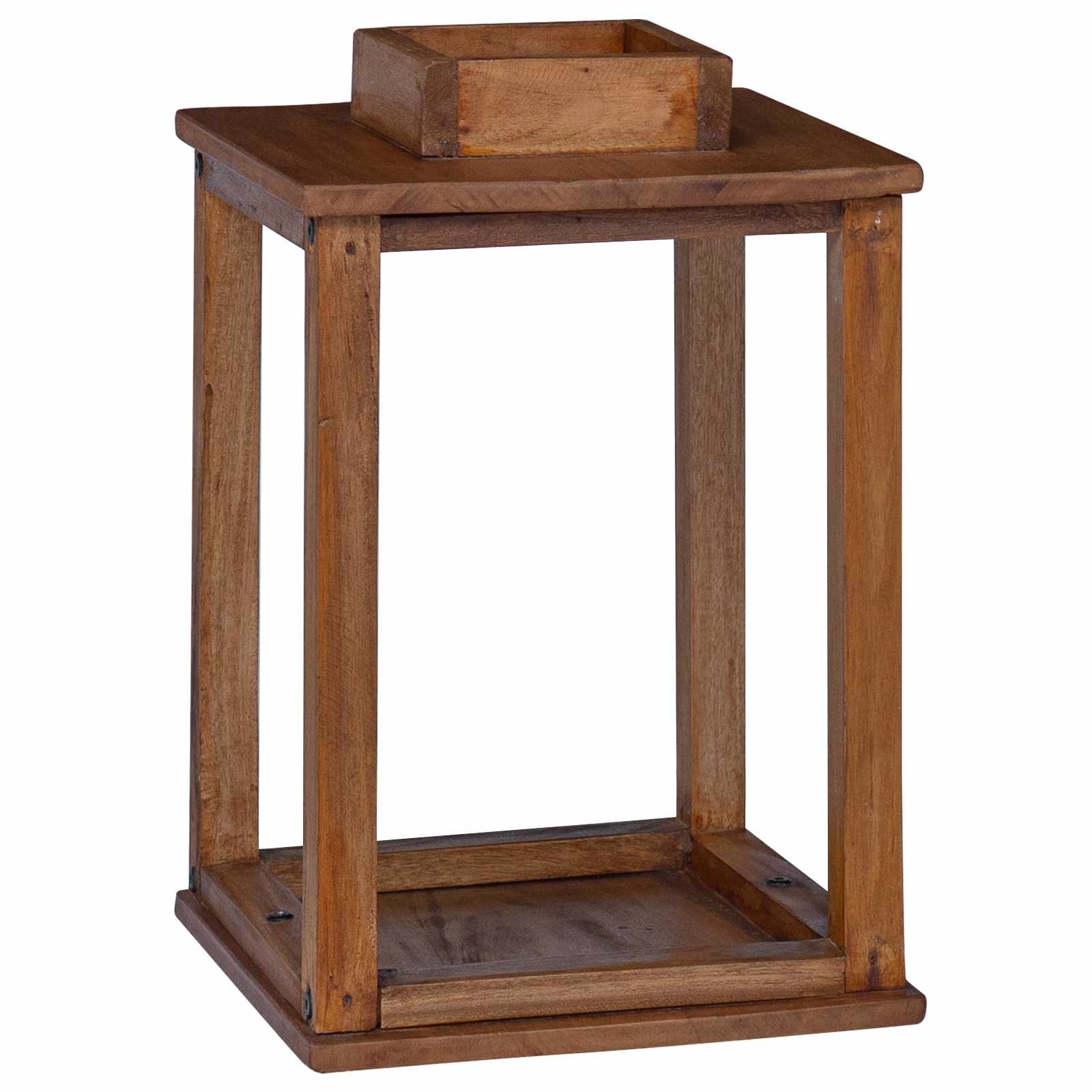 vidaXL Lantaarn 3 st Naturel 30 x 30 x 44 cm Mahoniehout