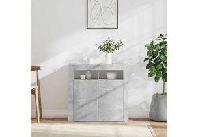Dressoir Betongrijs met LED-verlichting - 80x35x75 cm (58% Korting)