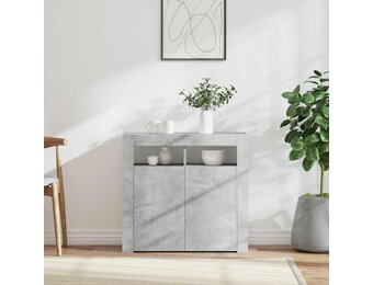 vidaXL Dressoir met LED-verlichting 80x35x75 cm betongrijs