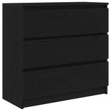 vidaXL Dressoir 80x35x76 cm spaanplaat zwart eikenkleurig