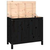 Wasmand Grenenhout 88,5x44x76 cm Zwart - 34% Korting