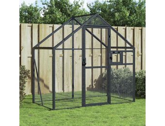 vidaXL Volière 179x100x185 m aluminium antracietkleurig