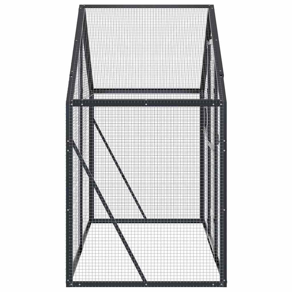 vidaXL Volière 179x100x185 m aluminium antracietkleurig