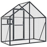vidaXL Volière 179x100x185 m aluminium antracietkleurig