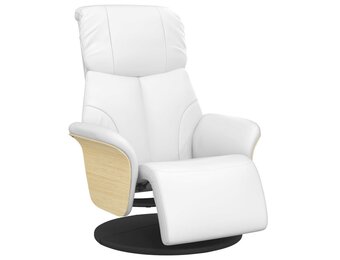 vidaXL Fauteuil verstelbaar met voetensteun kunstleer wit