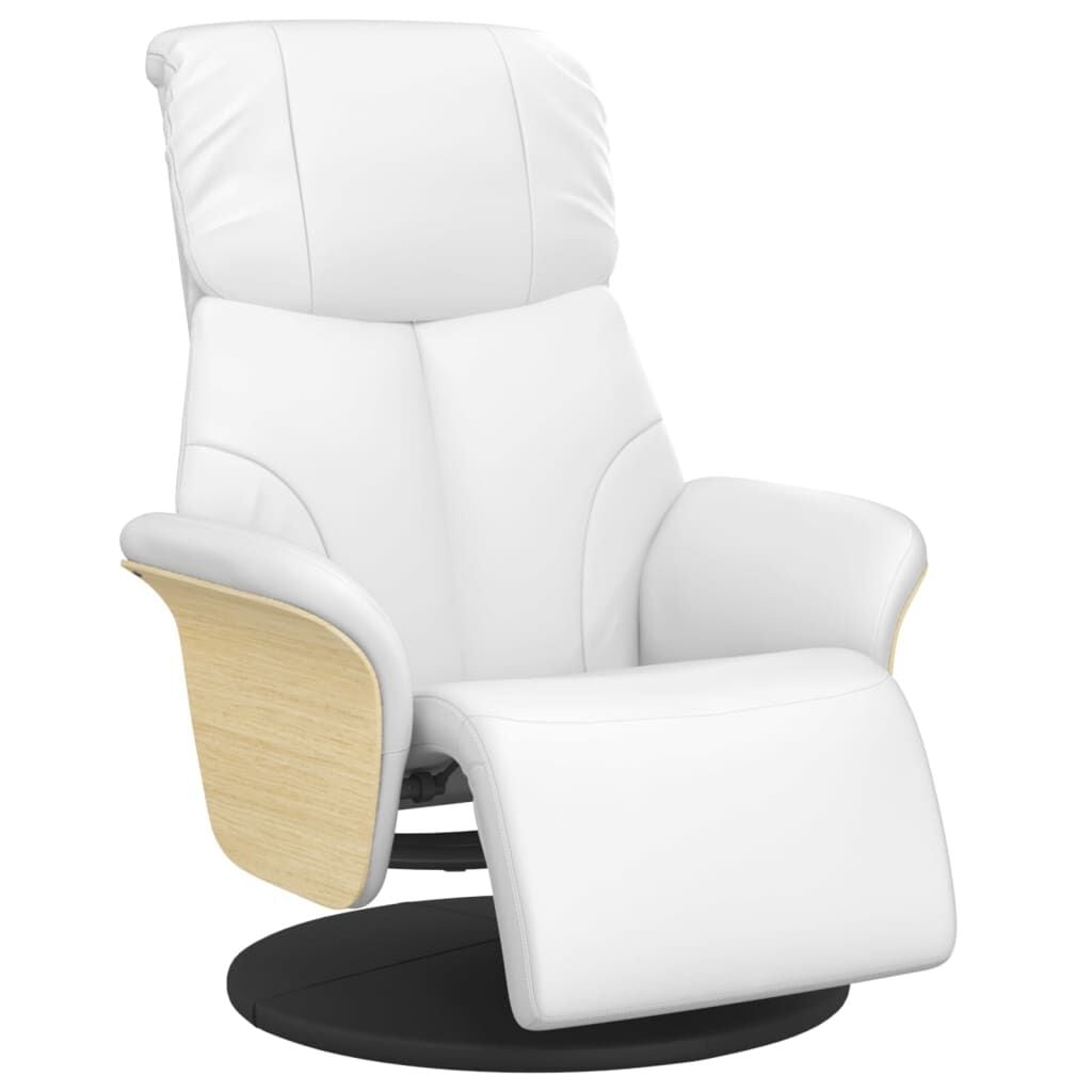 vidaXL Fauteuil verstelbaar met voetensteun kunstleer wit
