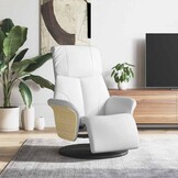 vidaXL Fauteuil verstelbaar met voetensteun kunstleer wit