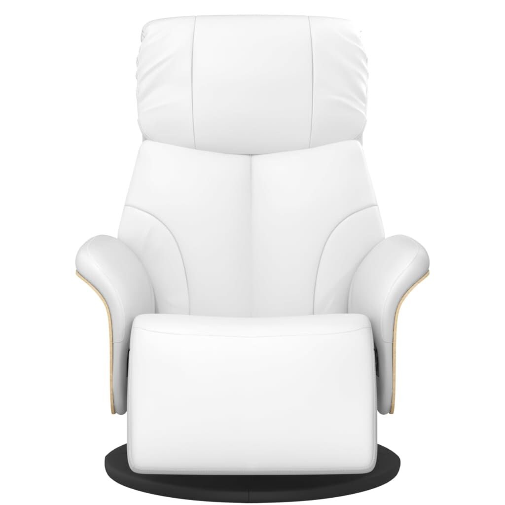 vidaXL Fauteuil verstelbaar met voetensteun kunstleer wit