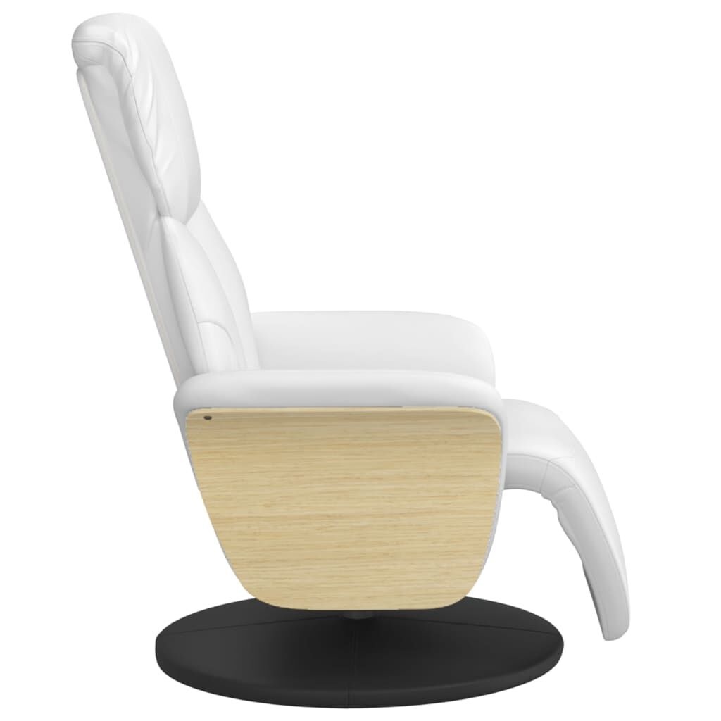 vidaXL Fauteuil verstelbaar met voetensteun kunstleer wit