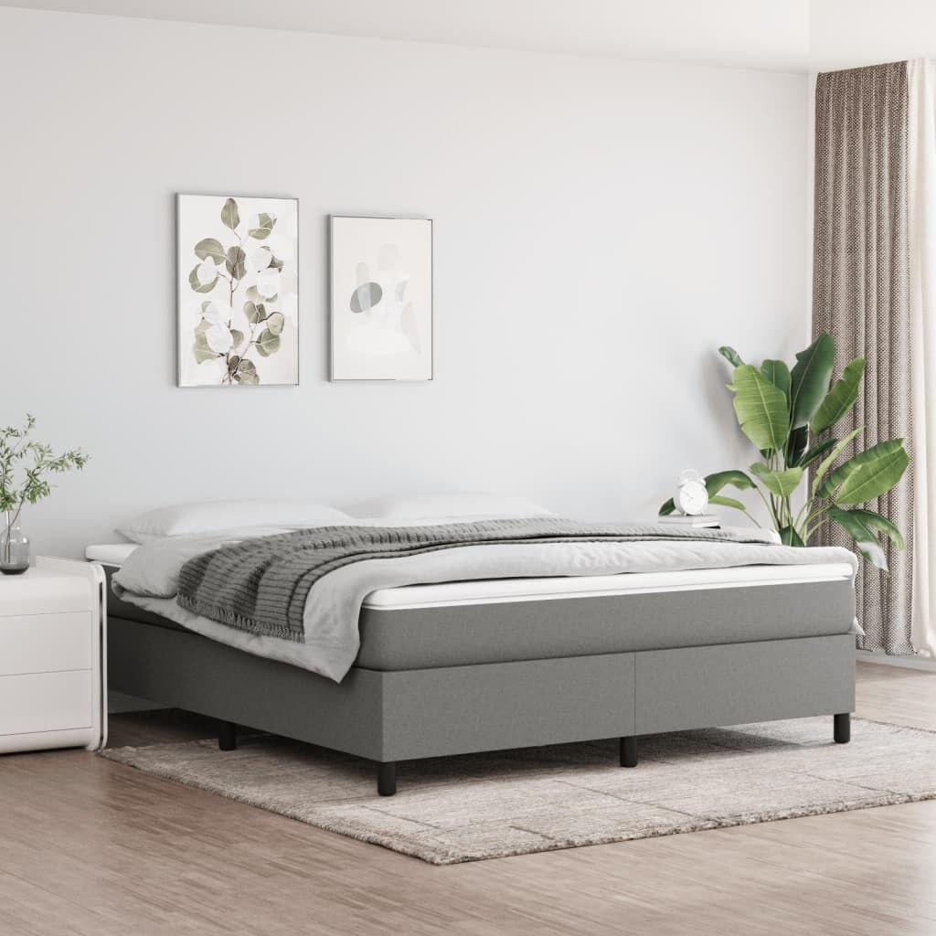 vidaXL Bedframe zonder matras stof donkergrijs 180x200 cm