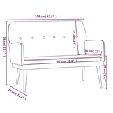 vidaXL Bankje 108x79x79 cm fluweel roze