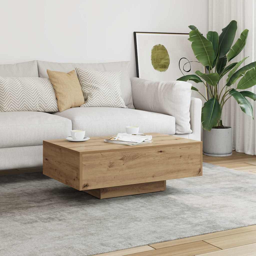 vidaXL Salontafel 85x55x31 cm bewerkt hout artisanaal eikenkleurig