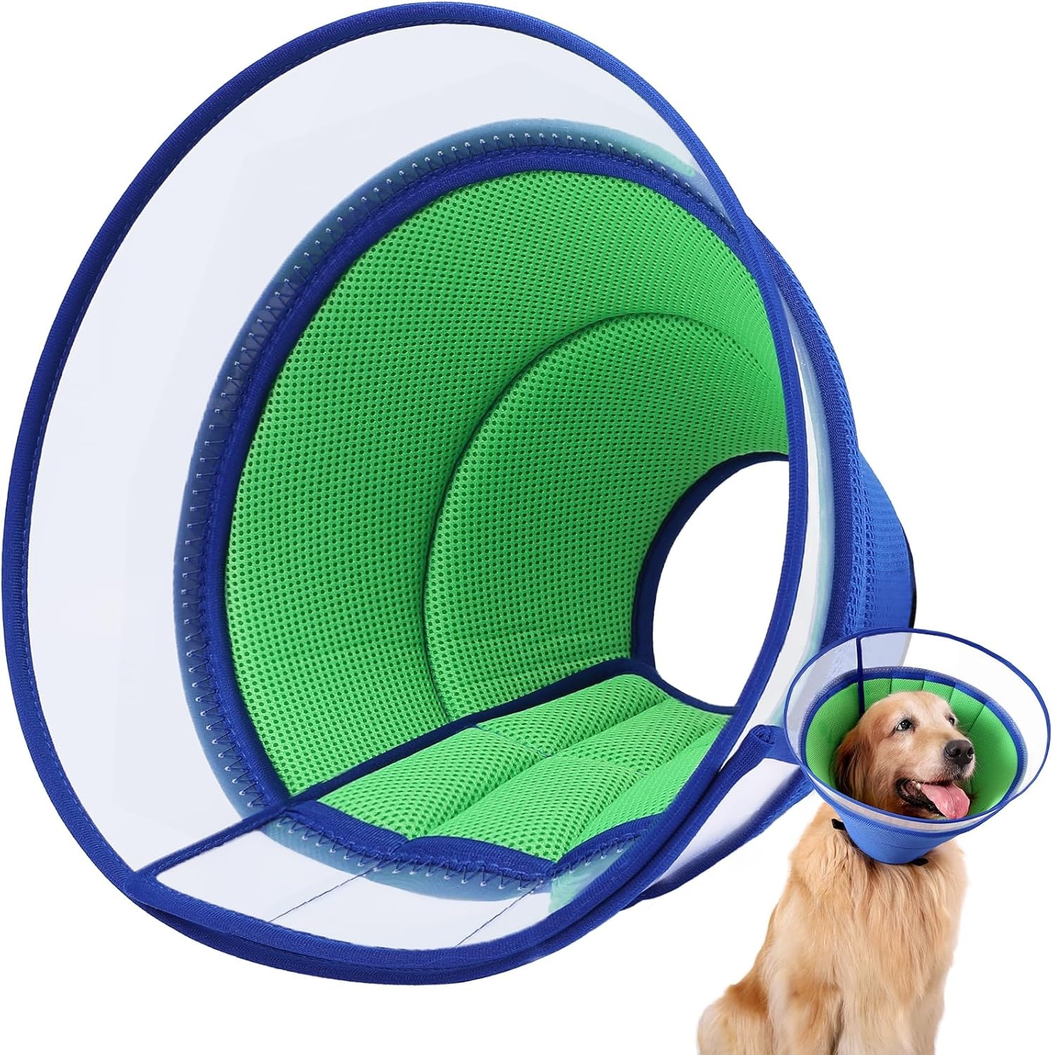 Zachte Hondenkraag Blauw Maat 8 Anti-Lik Bescherming - 33% Korting