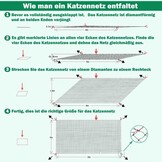 Kattennet voor Balkon & Raam - Staaldraad Versterkt - 6x3 meter - UV- Weer- Bijt- & Scheurbestendig HDPE - Zwart