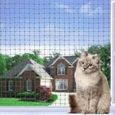 Kattennet voor Balkon & Raam - Staaldraad Versterkt - 6x3 meter - UV- Weer- Bijt- & Scheurbestendig HDPE - Zwart