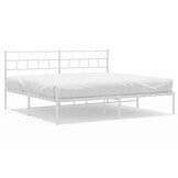 vidaXL Bedframe met hoofdbord metaal wit 180x200 cm