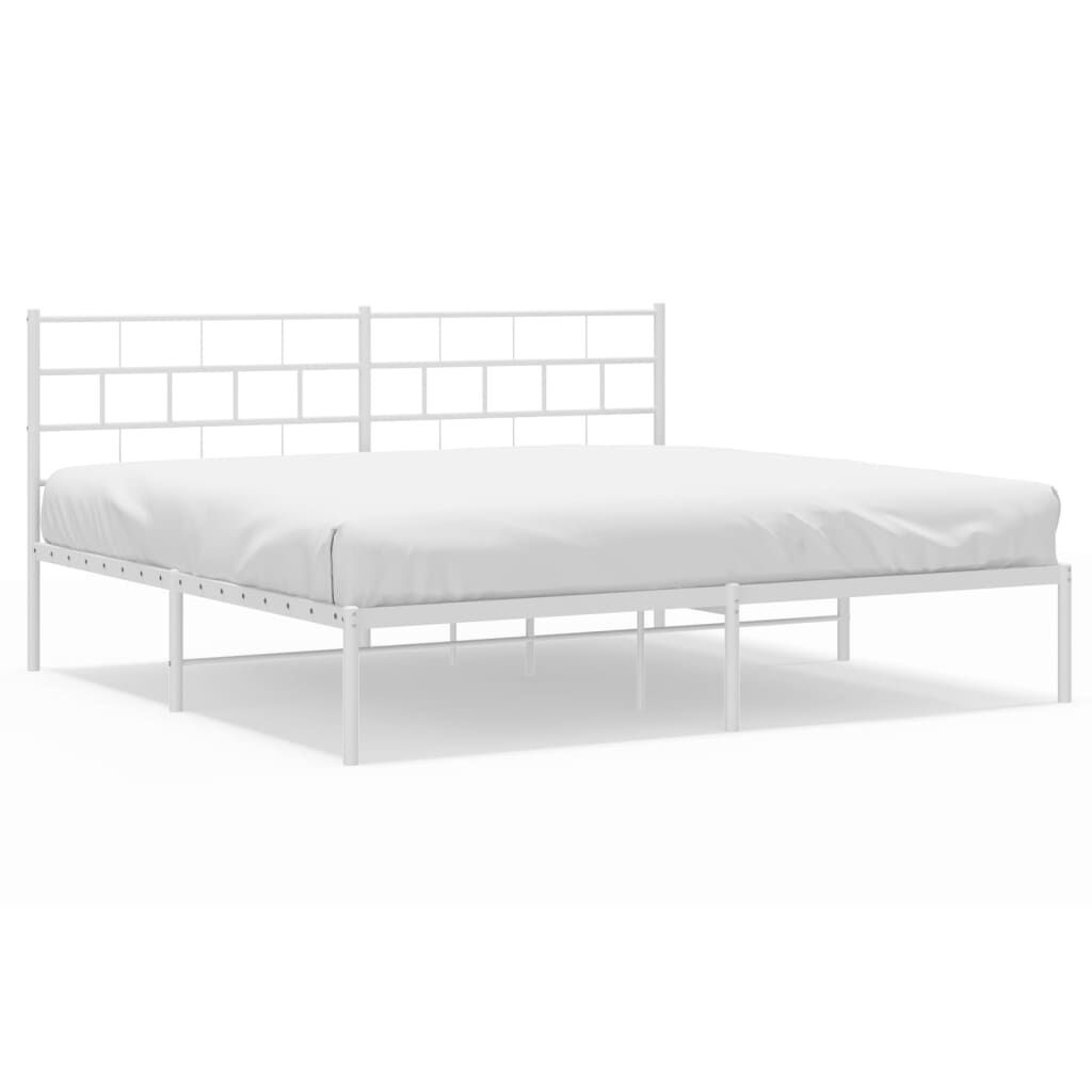 vidaXL Bedframe met hoofdbord metaal wit 180x200 cm