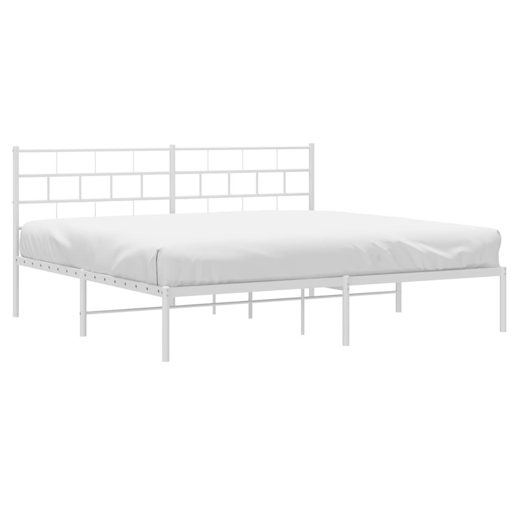 vidaXL Bedframe met hoofdbord metaal wit 180x200 cm