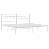 vidaXL Bedframe met hoofdbord metaal wit 180x200 cm