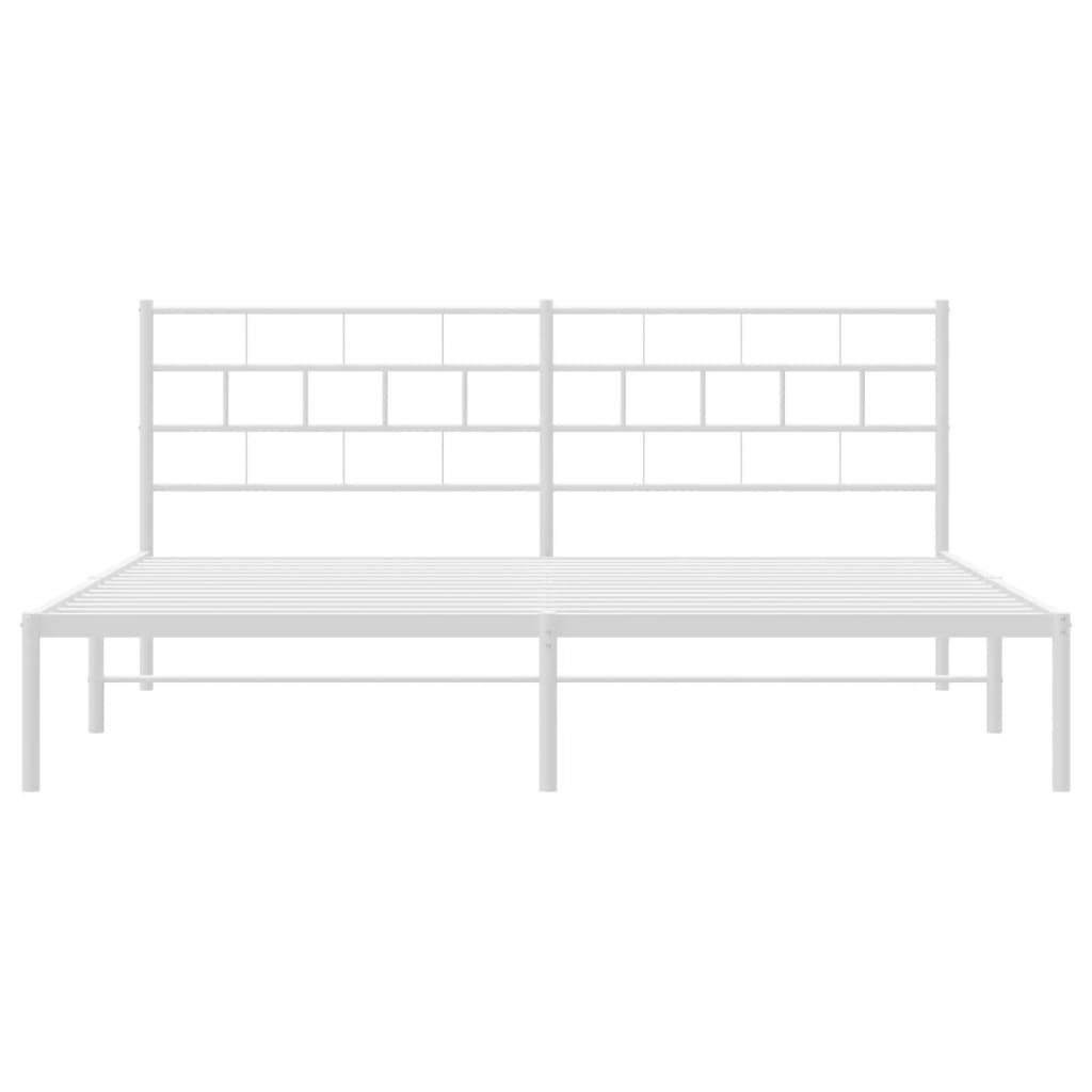 vidaXL Bedframe met hoofdbord metaal wit 180x200 cm