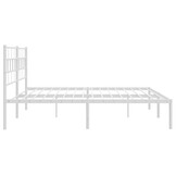 vidaXL Bedframe met hoofdbord metaal wit 180x200 cm