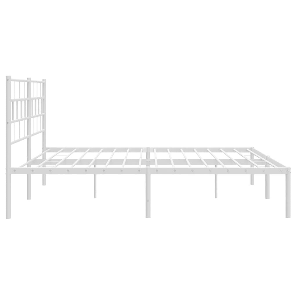 vidaXL Bedframe met hoofdbord metaal wit 180x200 cm