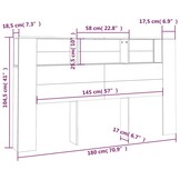 vidaXL Hoofdbordkast 180x18,5x104,5 cm sonoma eikenkleurig