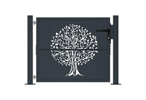 Poort met Boomontwerp Staal 105x80 cm Antraciet - 55% Korting!