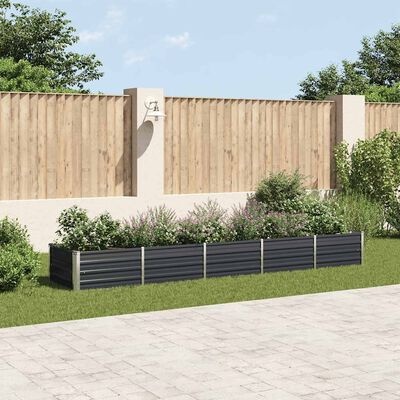 vidaXL Plantenbak verhoogd 400x80x45 cm gegalvaniseerd staal antraciet