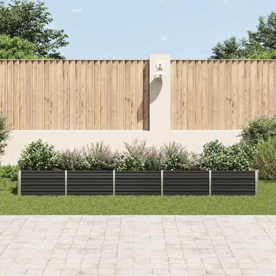 vidaXL Plantenbak verhoogd 400x80x45 cm gegalvaniseerd staal antraciet