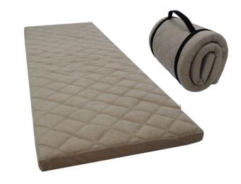 Opvouwbaar matras slaapmat 60x198x5cm bruin, gewatteerd, lichtgewicht 1.92kg, H2 polyurethaanschuim, met draagband