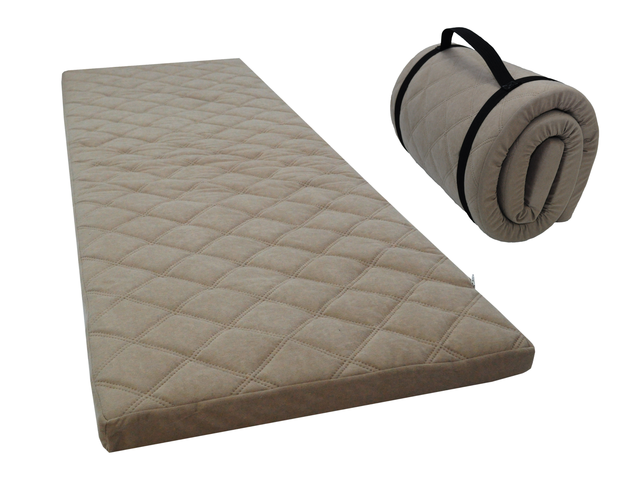 Opvouwbaar matras slaapmat 60x198x5cm bruin, gewatteerd, lichtgewicht 1.92kg, H2 polyurethaanschuim, met draagband