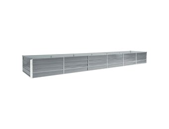 vidaXL Plantenbak verhoogd 480x80x45 cm gegalvaniseerd staal grijs