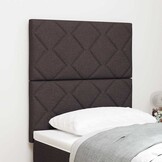 vidaXL Stoffen Hoofdbord Geometric Handmatig Donkerbruin 80 cm Stof
