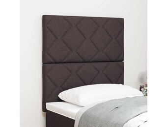 vidaXL Stoffen Hoofdbord Geometric Handmatig Donkerbruin 80 cm Stof
